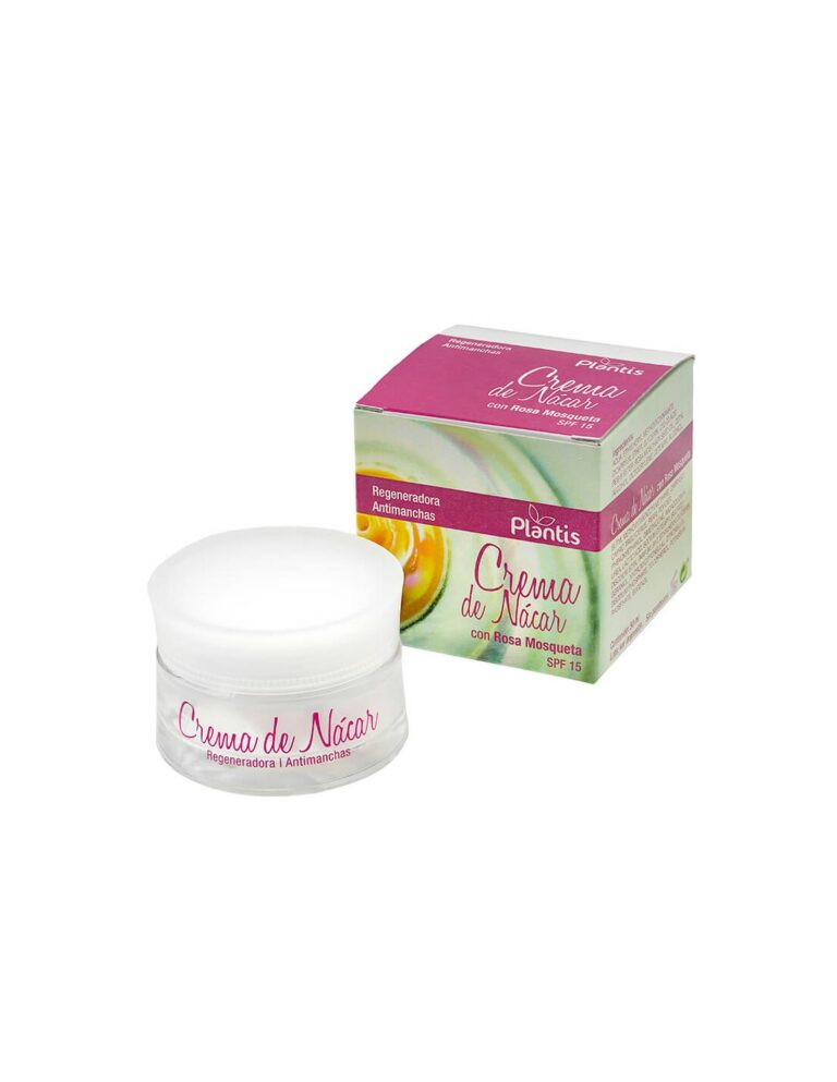 Crema de Nácar con Rosa Mosqueta SPF 15 - Регенериращ защитен крем за лице с шипки и перлен прах, 50 ml