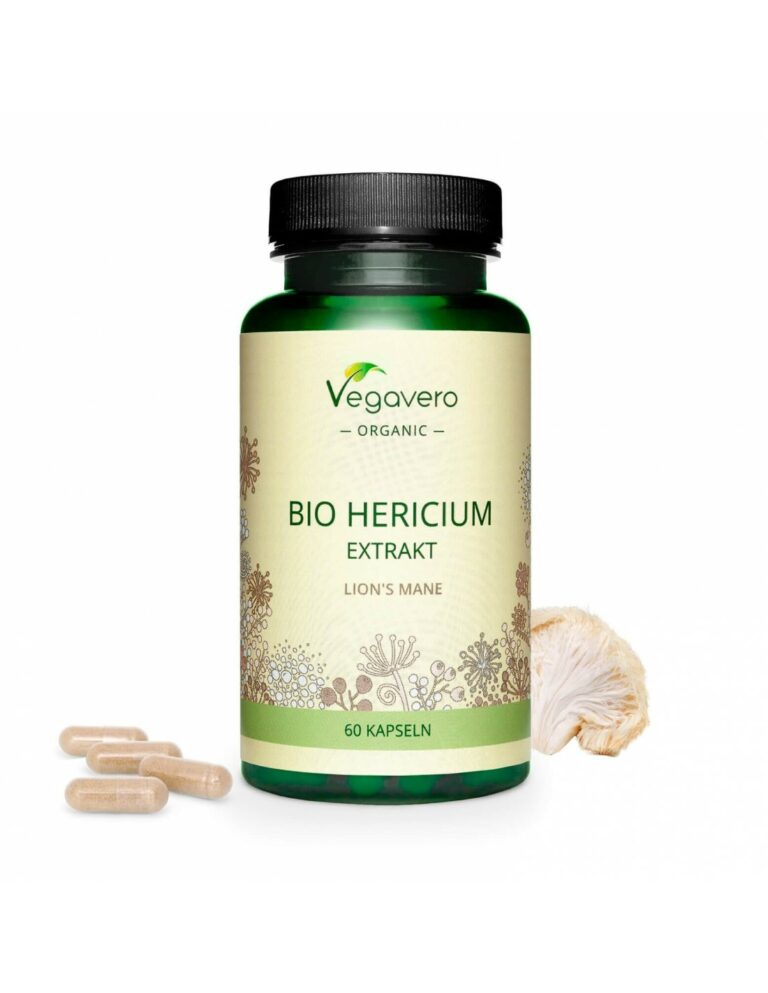 Hericium Bio Extrakt / Херициум (Лъвска грива) БИО екстракт, 60 капсули, 100 % Vegan