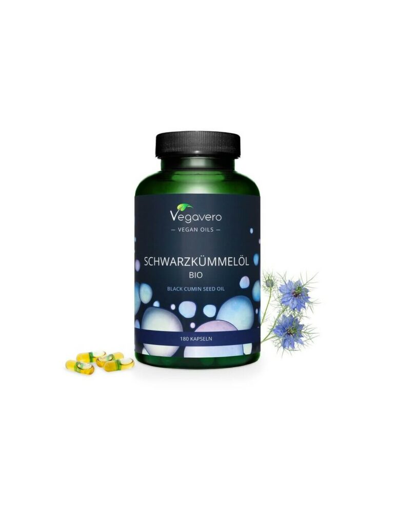 Schwarzkümmelöl Bio / Черен кимион (масло от семена органик), 180 капсули, 100% Vegan