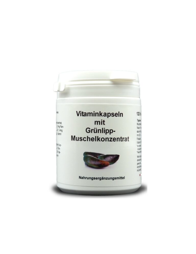 Vitaminkapseln mit Grünlipp-Muschelkonzentrat - Зеленоуста мида и витамини, 120 капсули