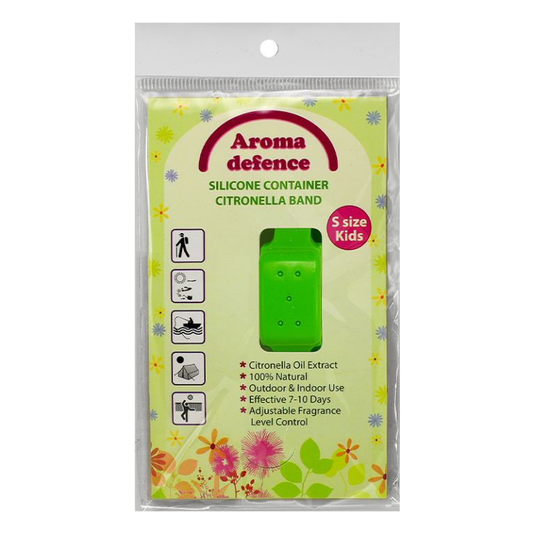 Силиконова гривна "Aroma Defence" /контейнер/ за деца - Репелент с аромат на цитронела - 1бр./оп.