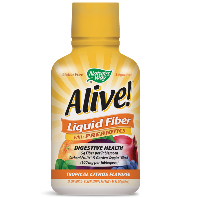 Течни фибри с пребиотици Алайв - Alive! Liquid Fiber With Prebiotics, 480 ml, 32 дози (с цитрусов вкус)