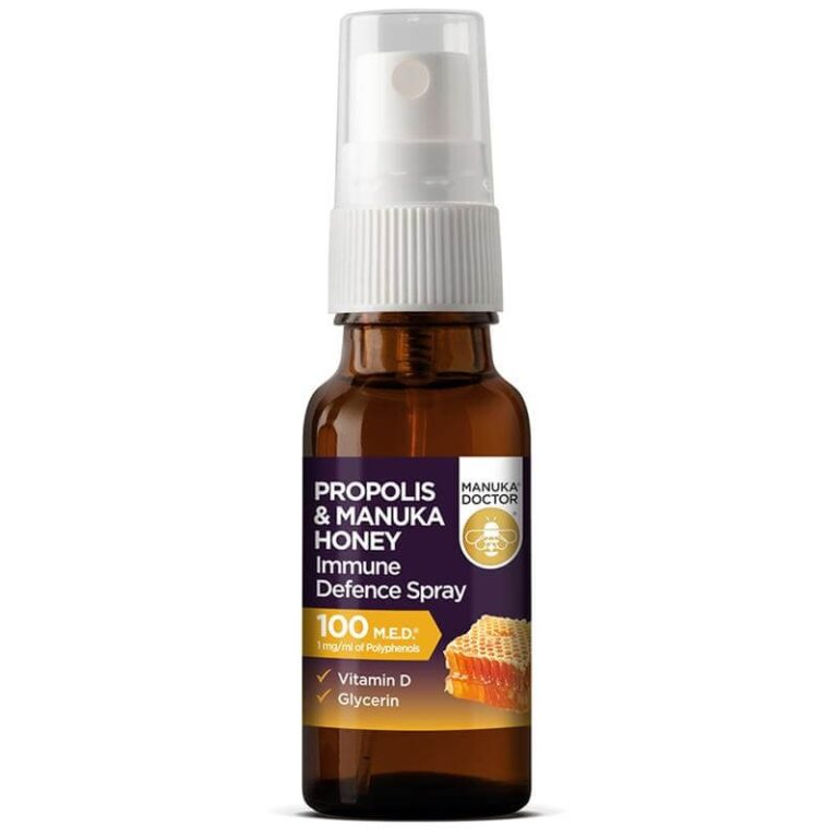 Propolis & Manuka Honey Immune Defence Spray 100 M.Е.D.® / Спрей за уста с мед от манука, прополис и витамин D, 20 ml