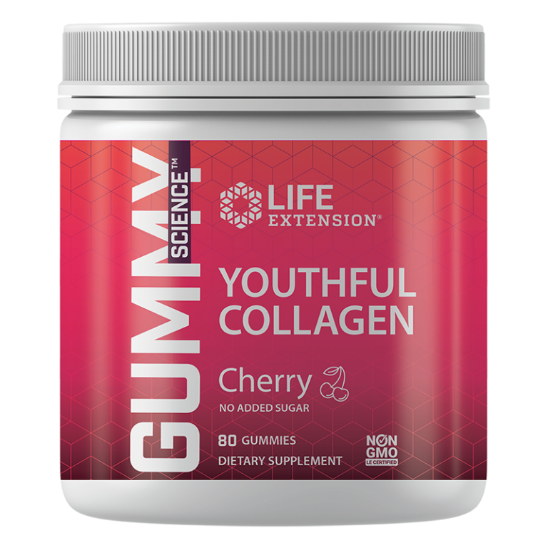 Gummy Science™ Youthful Collagen/ Колаген + Хиалуронова киселина х 80 желирани таблетки с вкус на череша