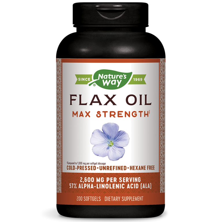 Ленено масло – висока концентрация, максимум сила - Flax Oil Max Strength 57% ALA, 1300 mg, 200 софтгел капсули