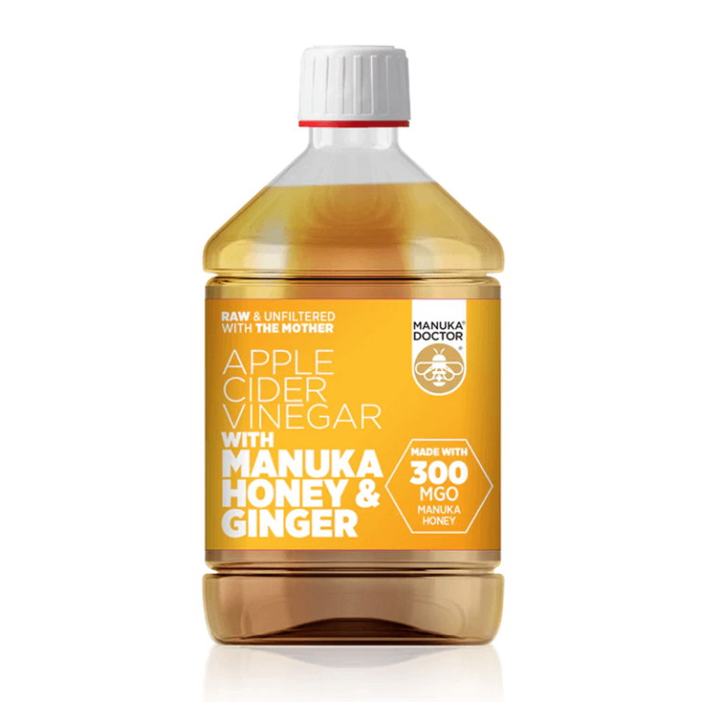 Ябълков оцет + мед от манука и джинджифил - Apple Cider Vinegar with Manuka Honey & Ginger (300 MGO) , 500 ml