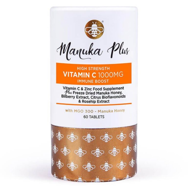 Manuka Plus High Strength Vitamin C Immune Boost with MGO 300 / Формула за силен имунитет с мед от манука, 60 таблетки