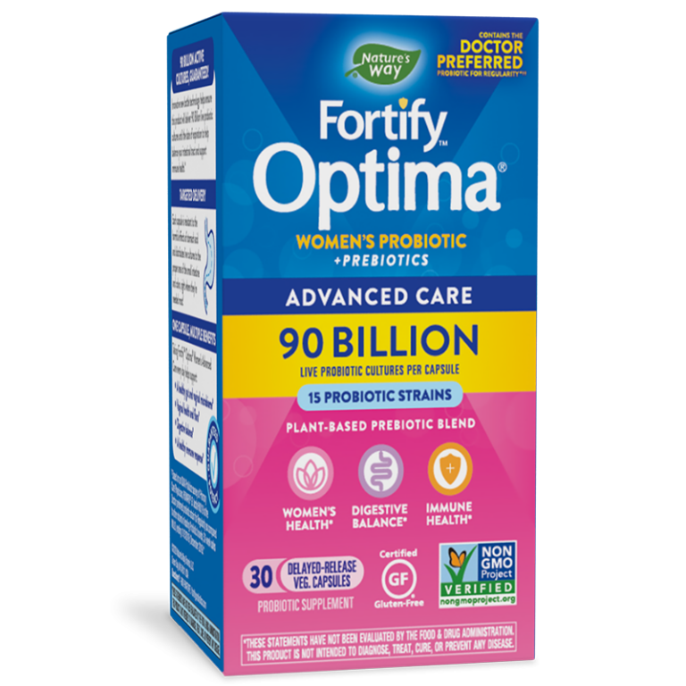 Пробиотик + пребиотици за жени – специална грижа - Fortify Optima Women’s Probiotic, 90 млрд. активни пробиотици, 30 капсули