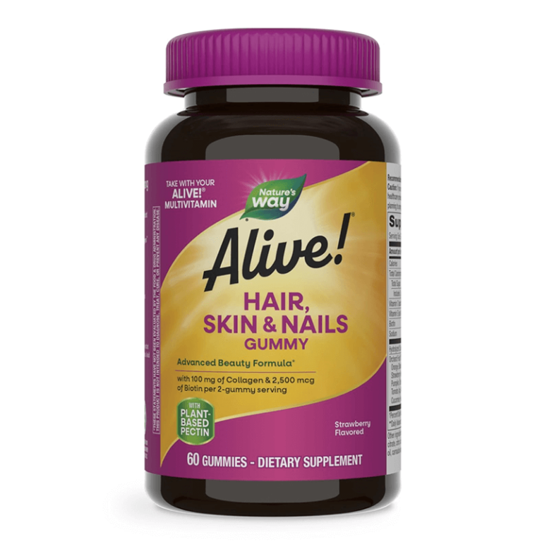 Формула за коса, кожа и нокти Алайв - Alive! Hair, Skin & Nails Gummies, 60 желирани таблетки - Image 2