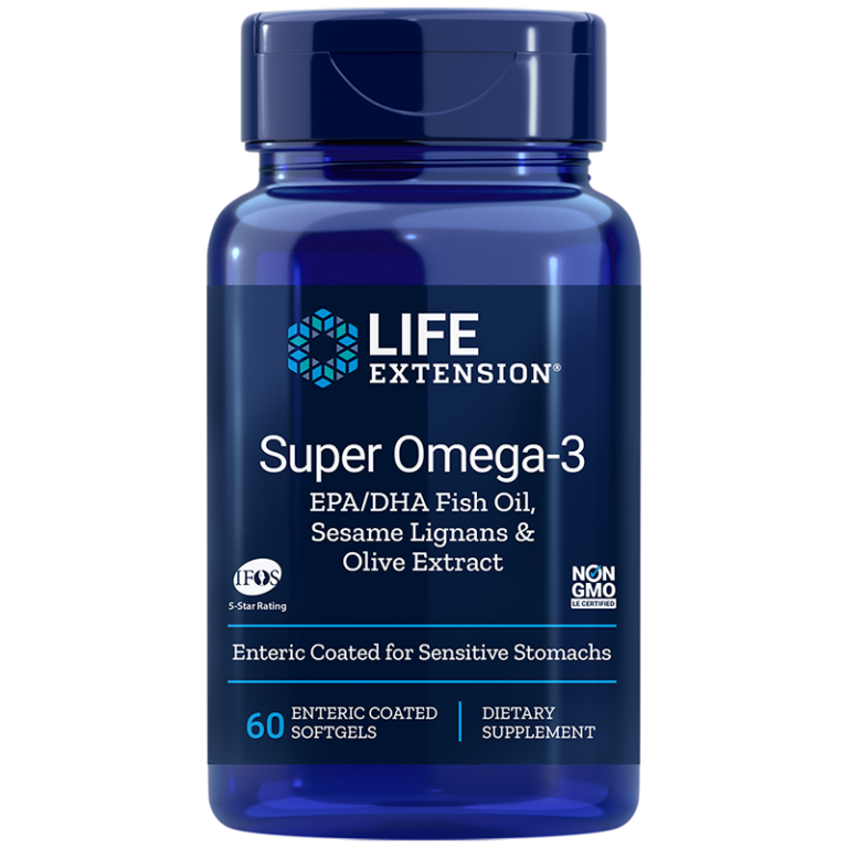 Super Omega-3 / Омега-3 от риба с добавени Лигнан от сусам и Маслина х 60 стомашно-устойчиви софтгел капсули