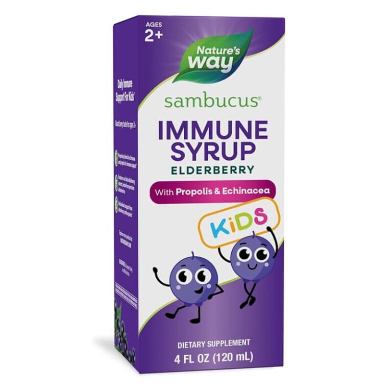 Самбукус Имун сироп за деца с черен бъз, ехинацея и прополис - Sambucus Immune Syrup for Kids, 120 ml