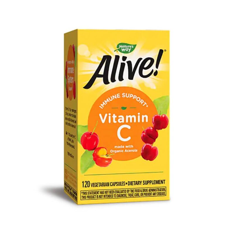 Витамин С от ацерола organic Алайв - Alive! Vitamin C Immune Support, 120 капсули