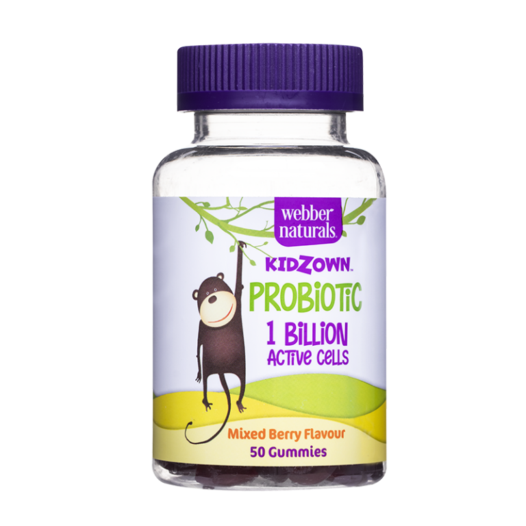 Kidzown™ Probiotic 1 billion active cells - Пробиотик за деца 1 млрд. активни пробиотици, 50 желирани таблетки с вкус на плодове