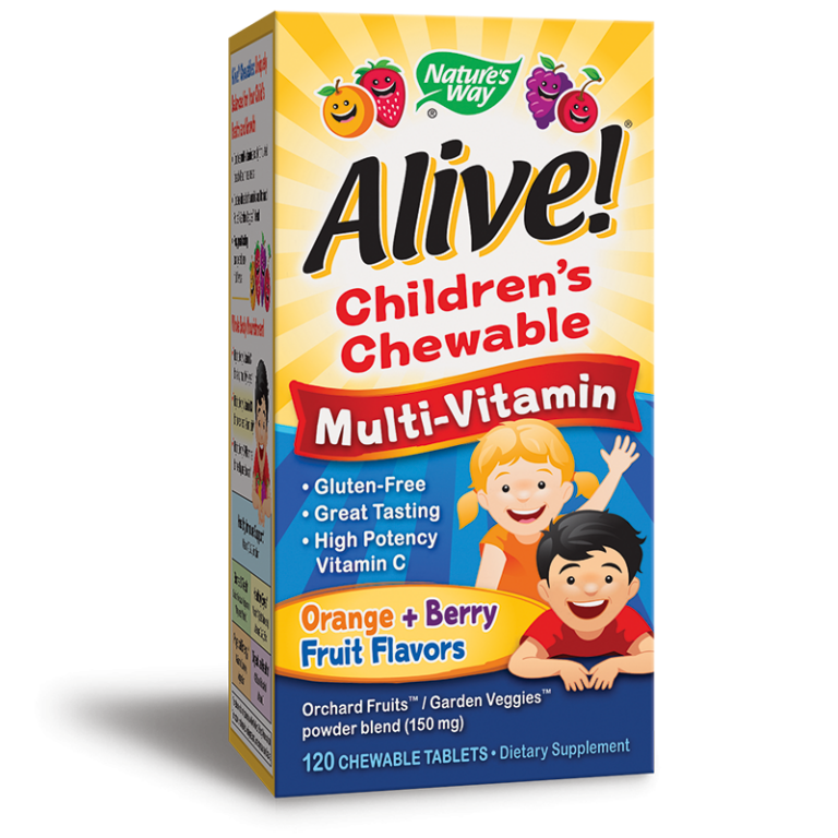 Мултивитамини за деца Алайв - Alive! Children's Chewable Multi-Vitamin, 120 дъвчащи таблетки