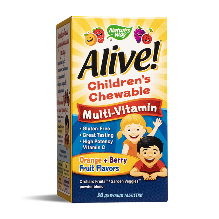 Мултивитамини за деца Алайв - Alive! Children's Chewable Multi-Vitamin, 30 дъвчащи таблетки