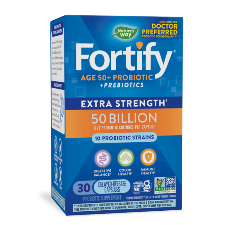 Пробиотик + пребиотици 50+ високо дозирани - Fortify Age 50+ Probiotic Extra Strength, 50 млрд. активни пробиотици, 30 капсули - Image 2