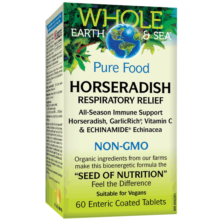 Хрян комплекс за здрави бели дробове, бронхи и синуси - Horseradish Respiratory Relief, 60 таблетки за 2 месеца прием