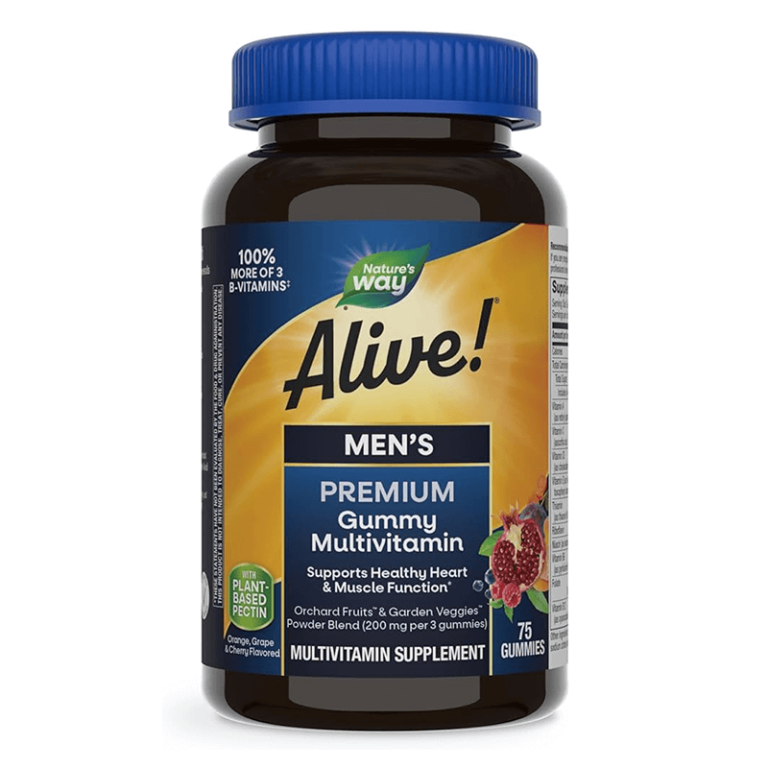 Премиум мултивитамини за мъже Алайв - Alive! Men's Premium Gummies Multivitamin, 75 желирани таблетки - Image 2