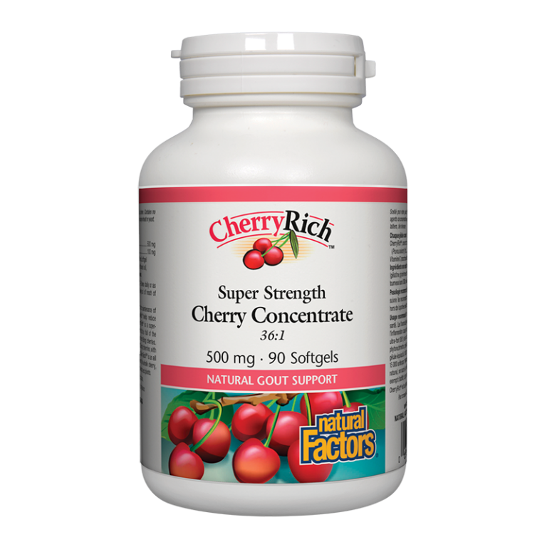 При подагра - Череша супер концентрат - CherryRich™ 500 mg, 90 софтгел капсули