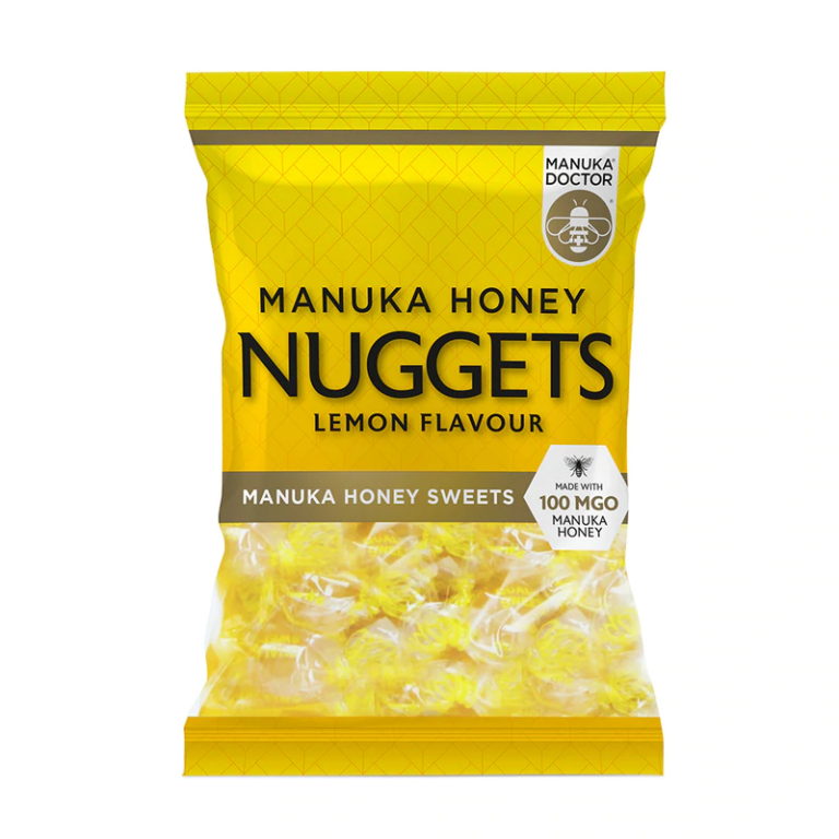 Manuka Honey Nuggets Lemon Flavour made with 100 MGO Manuka Honey / Бонбони за смучене с мед от манука с вкус на лимон, 120 g