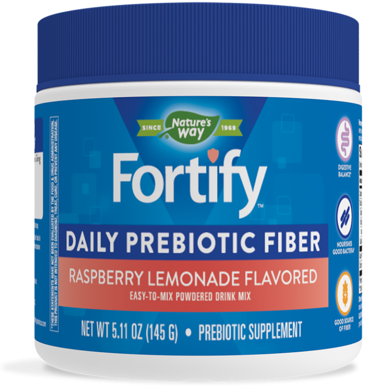 Пребиотични фибри - Fortify Daily Prebiotic Fiber 145 g, прах с вкус на лимон и малина