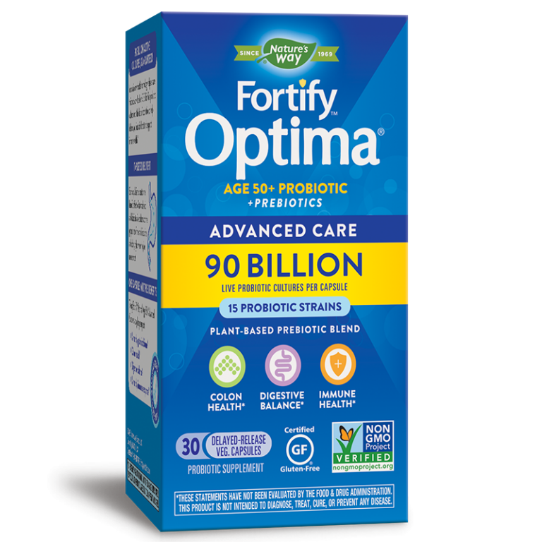 Пробиотик + пребиотици 50+ специална грижа - Fortify Optima Probiotic 50+ Advanced Care, 90 млрд. активни пробиотици, 30 капсули