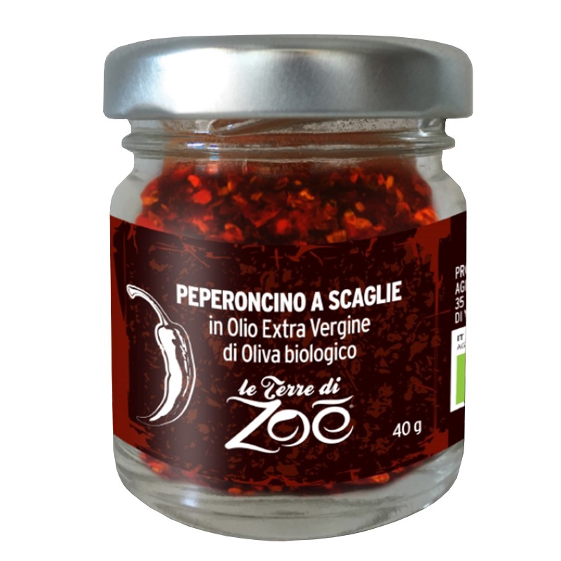 Люспи от лют червен пипер в зехтин (екстра върджин), БИО, 40 g
