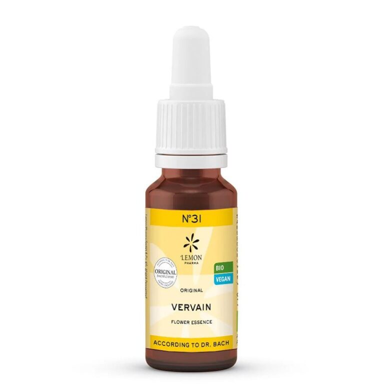 Цветна есенция Върбинка (Vervain) N°31 – Умереност и вътрешен баланс при свръхентусиазъм, 20 ml капки