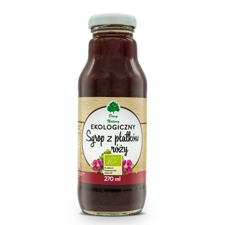 Био сироп от розови листенца за добавяне към напитки - Антиоксидант, 270 ml