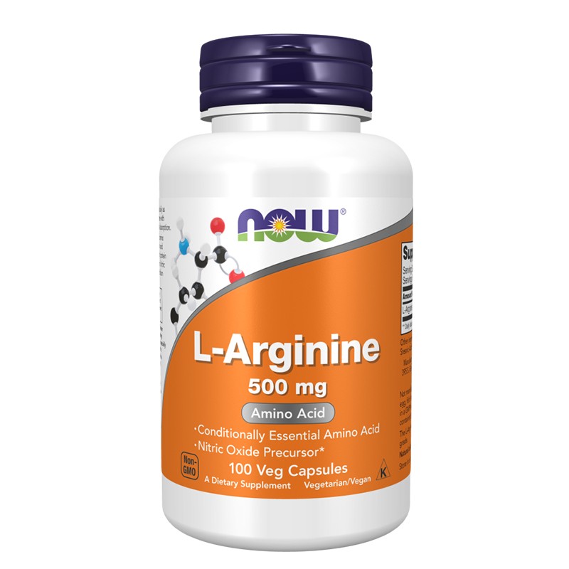 L-Аргинин – Издръжливост и мускулно възстановяване, 500 mg, 100 капсули