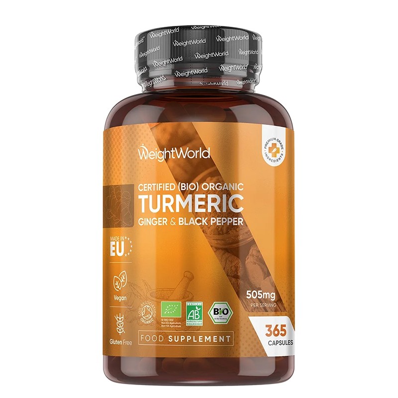 Куркума 480 mg + Джинджифил 20 mg + Черен пипер – Здрави стави и добро храносмилане, 365 капсули