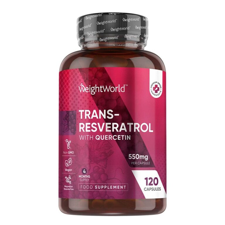 Транс-ресвератрол 500 mg + Кверцетин 50 mg – Сърдечно-съдово здраве, 120 капсули