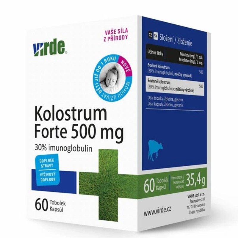 Говежда коластра – Имунна подкрепа за деца и възрастни, 500 mg, 60 капсули