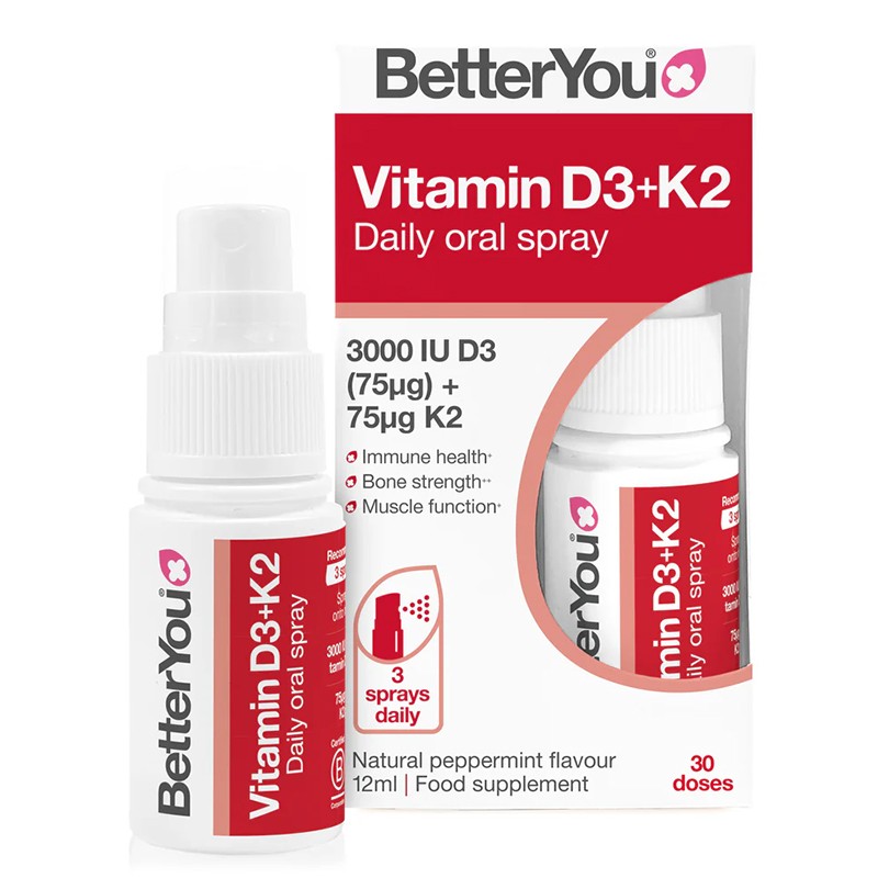 Витамин D3 1000 IU + К2 25 µg – Здрави кости и калциев баланс, 90 впръсквания, спрей 25 ml