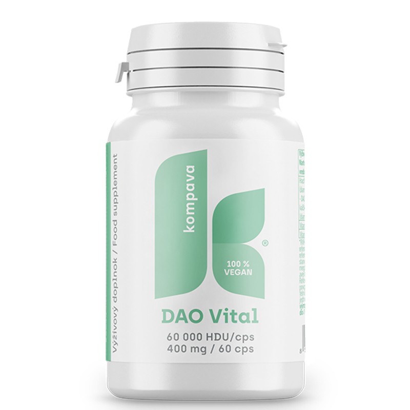 DAO 180 000 HDU + Витамин C и B6 – При хистаминова чувствителност, 60 капсули