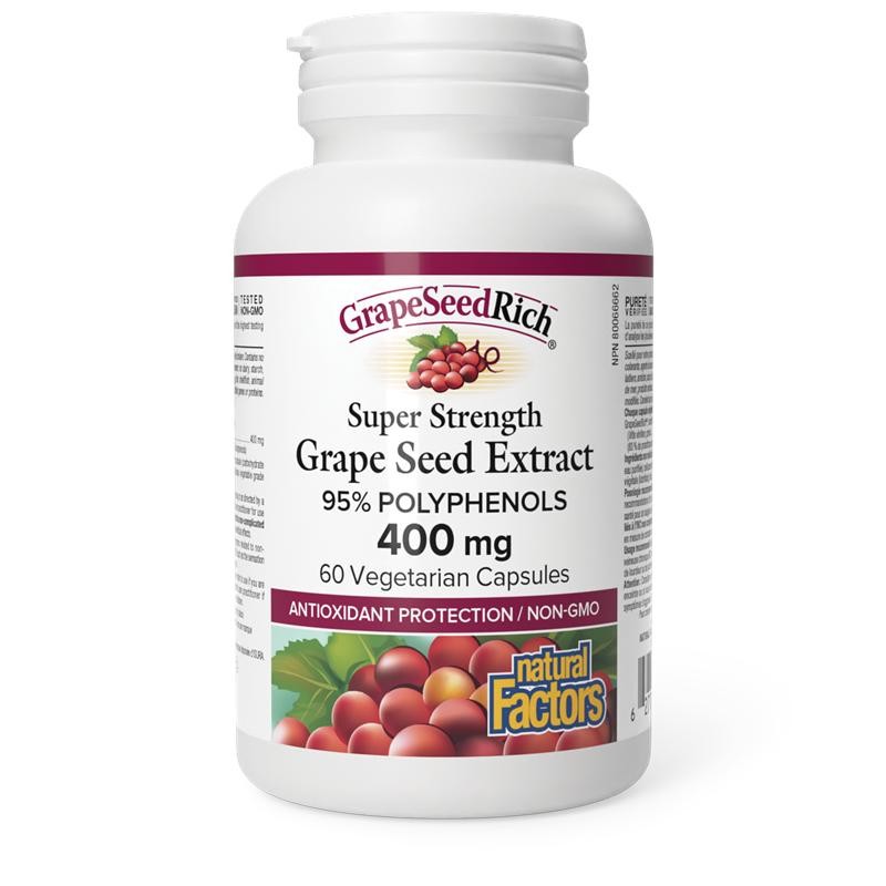 Гроздово семе - Антиоксидантна защита и добра циркулация, 400 mg (95% полифеноли) х 60 V капсули