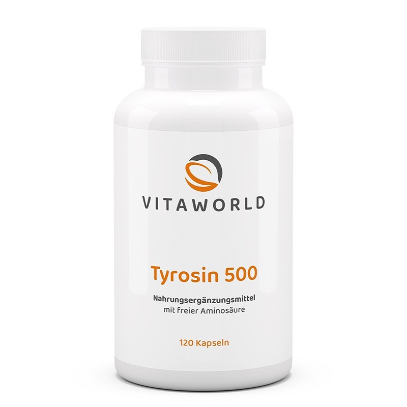 L-Тирозин – За синтеза на тиреоидни хормони и концентрация, 500 mg, 120 капсули