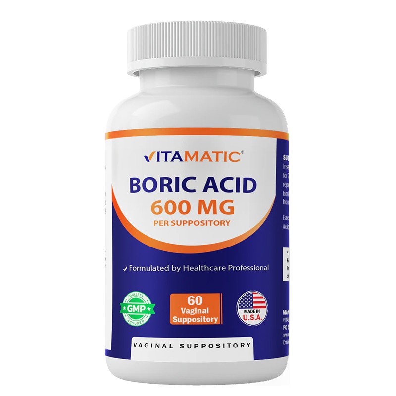 Борна киселина – Подкрепа при вагинални инфекции и дисбаланс, 600 mg, 60 супозитории